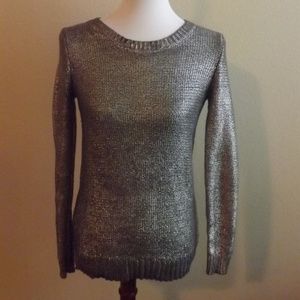 Silver Metallic Long Sleeved Sweater